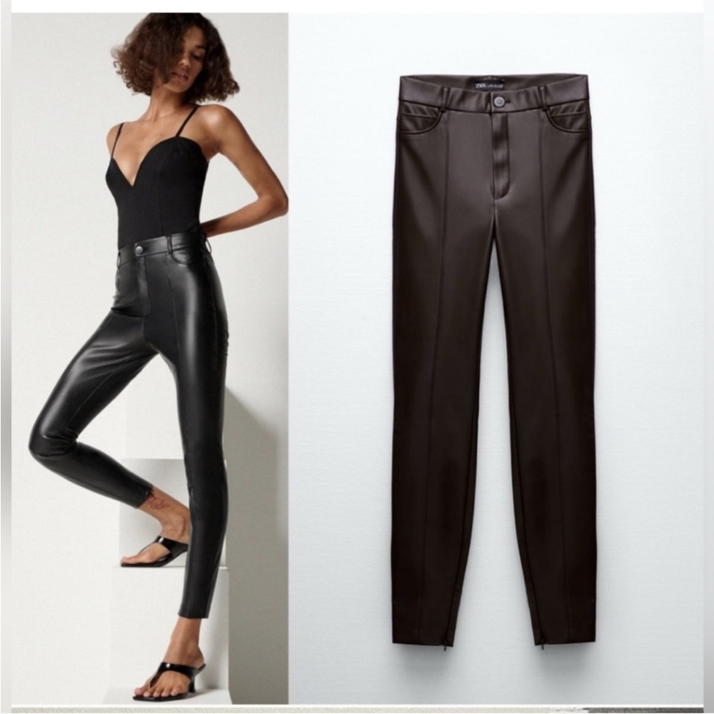 Zara Women’s Black Faux Leather Pants